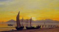 Bateaux Ashore At Sunset Luminisme Albert Bierstadt Plage